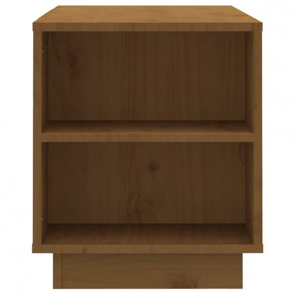 Meuble TV Marron miel 110x35x40,5 cm Bois de pin massif