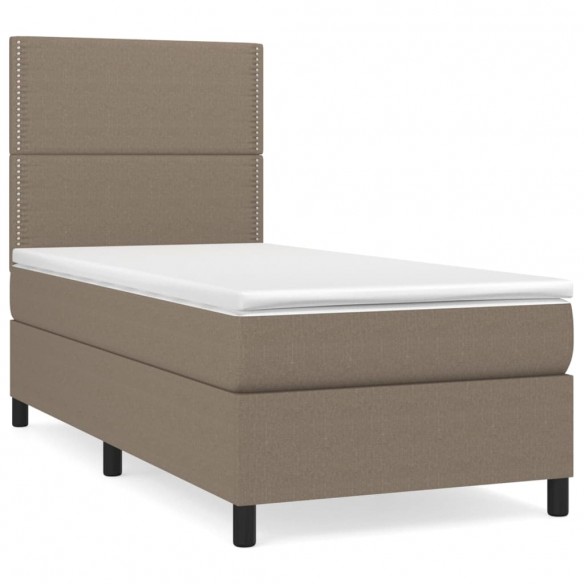 Cadre de lit avec matelas Taupe 80x200 cm Tissu