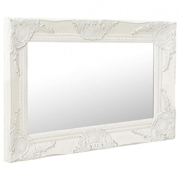 Miroir mural style baroque 60x40 cm Blanc