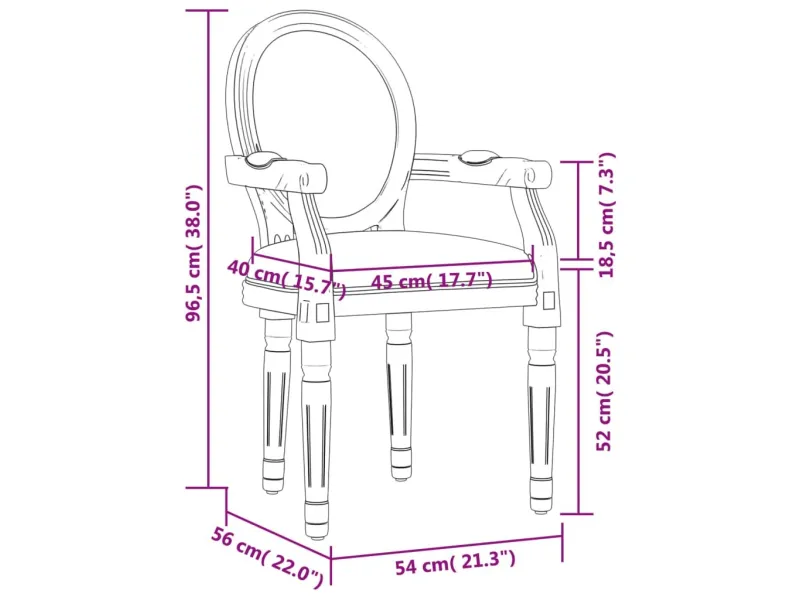 Chaise à manger gris foncé 54x56x96,5 cm tissu