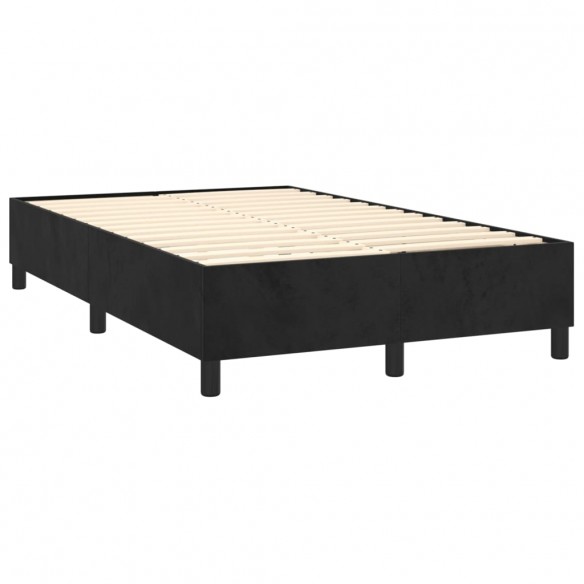 Cadre de lit matelas et LED Noir 120x200 cm Velours