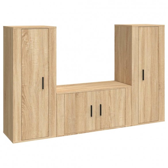 Ensemble de meubles TV 3 pcs Chêne sonoma Bois d'ingénierie