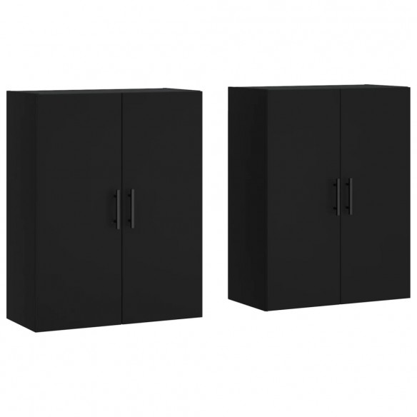 Armoires murales 2 pcs noir 69,5x34x90 cm