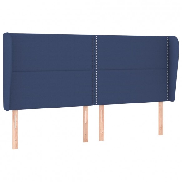 Cadre de lit avec matelas Bleu 200x200 cm Tissu