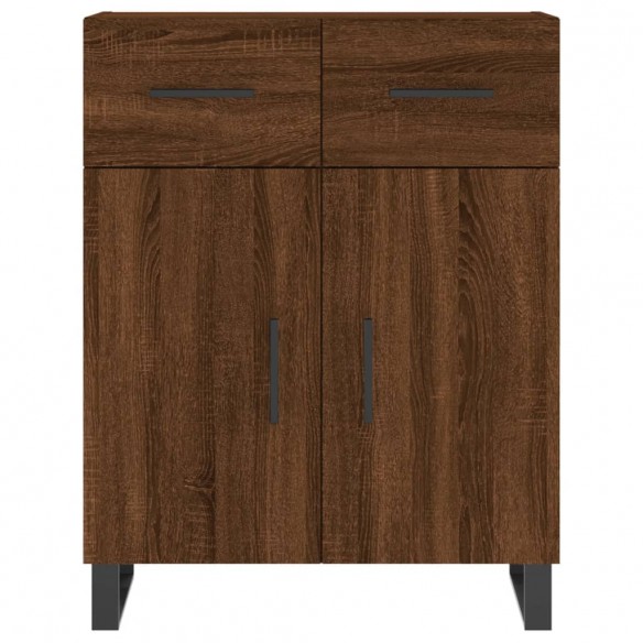 Buffet haut Chêne marron 69,5x34x180 cm Bois d'ingénierie