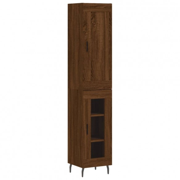 Buffet haut Chêne marron 34,5x34x180 cm Bois d'ingénierie