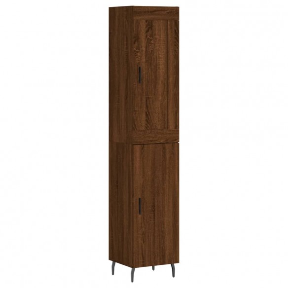 Buffet haut Chêne marron 34,5x34x180 cm Bois d'ingénierie