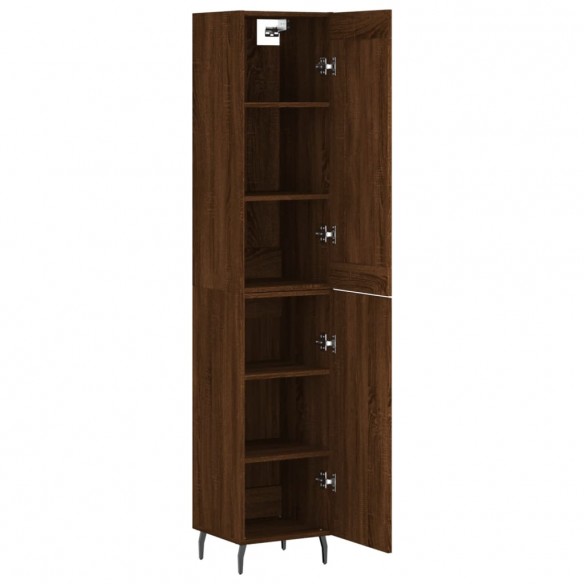 Buffet haut Chêne marron 34,5x34x180 cm Bois d'ingénierie