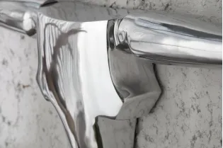 Trophée mural 125 cm Tête de taureau argenté 2