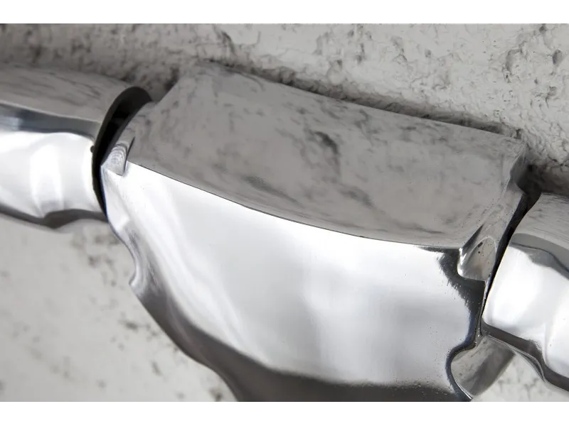 Trophée mural 125 cm Tête de taureau argenté