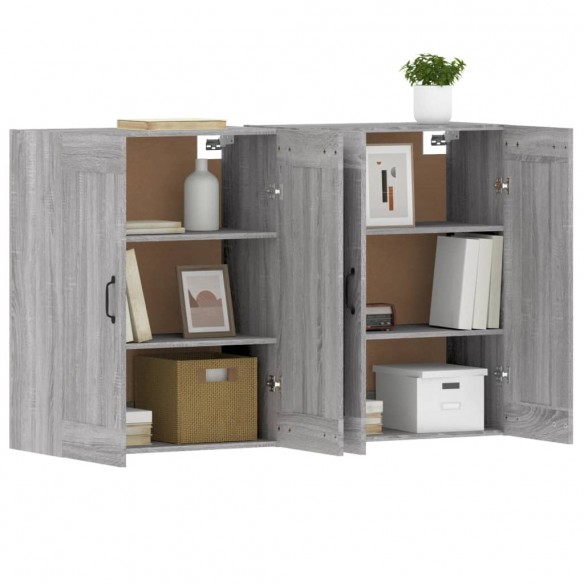 Armoires murales 2 pcs sonoma gris bois d'ingénierie