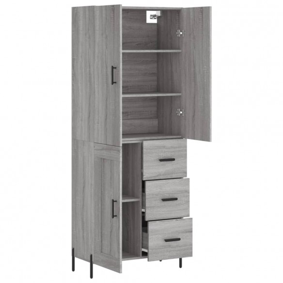 Buffet haut Sonoma gris 69,5x34x180 cm Bois d'ingénierie