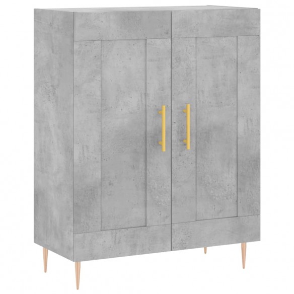 Buffet haut Gris béton 69,5x34x180 cm Bois d'ingénierie