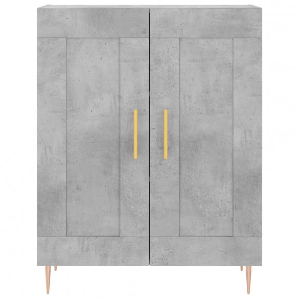 Buffet haut Gris béton 69,5x34x180 cm Bois d'ingénierie