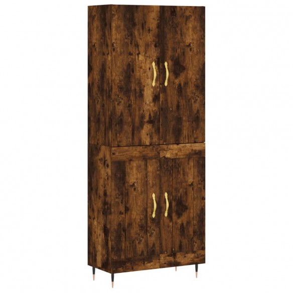 Buffet haut Chêne fumé 69,5x34x180 cm Bois d'ingénierie