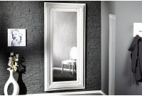Miroir mural 180 cm en bois teinté blanc
