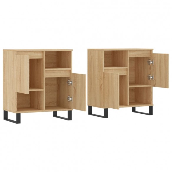 Buffets 2 pcs chêne sonoma bois d'ingénierie