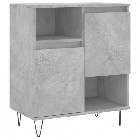 Buffets 2 pcs gris béton bois d'ingénierie