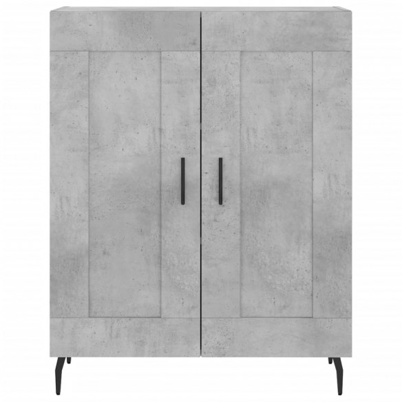 Buffet haut Gris béton 69,5x34x180 cm Bois d'ingénierie