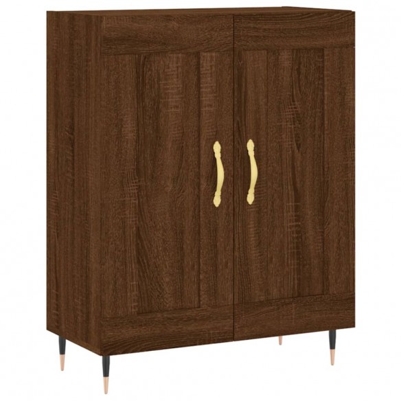 Buffet haut Chêne marron 69,5x34x180 cm Bois d'ingénierie