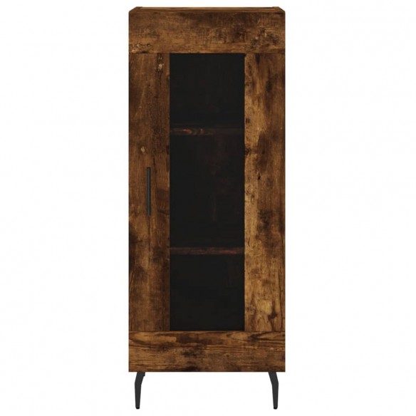 Buffet haut Chêne fumé 34,5x34x180 cm Bois d'ingénierie