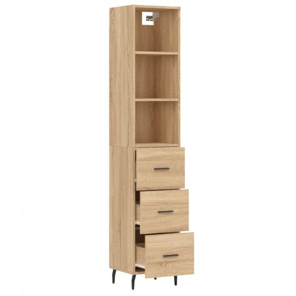 Buffet haut Chêne sonoma 34,5x34x180 cm Bois d'ingénierie