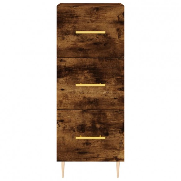 Buffet haut Chêne fumé 34,5x34x180 cm Bois d'ingénierie