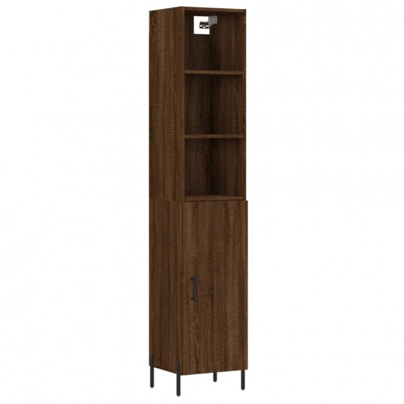 Buffet haut Chêne marron 34,5x34x180 cm Bois d'ingénierie