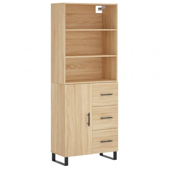 Buffet haut Chêne sonoma 69,5x34x180 cm Bois d'ingénierie