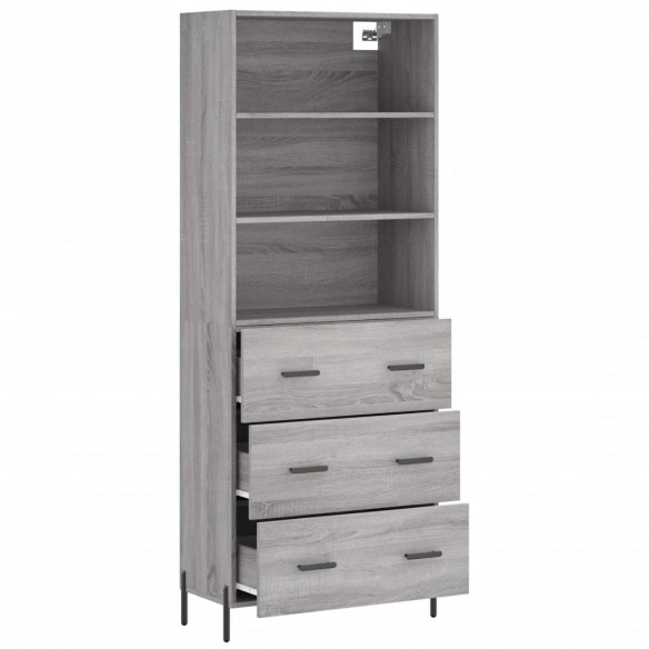 Buffet haut Sonoma gris 69,5x34x180 cm Bois d'ingénierie