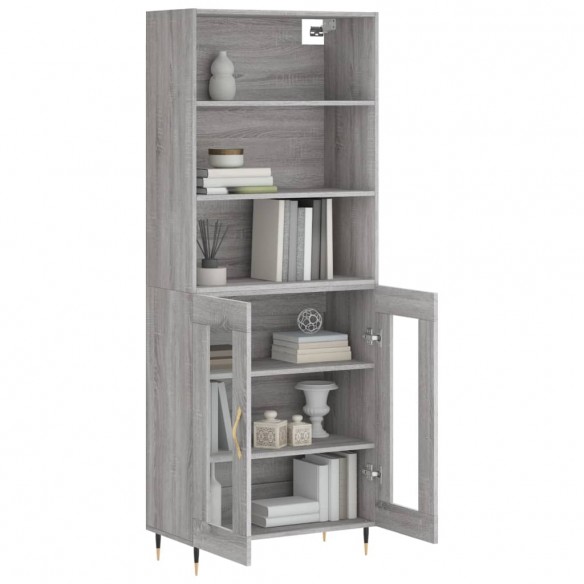 Buffet haut Sonoma gris 69,5x34x180 cm Bois d'ingénierie