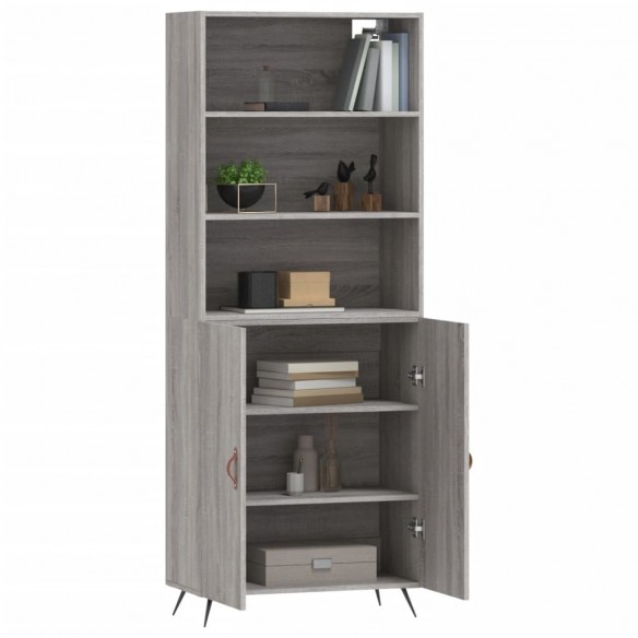 Buffet haut Sonoma gris 69,5x34x180 cm Bois d'ingénierie