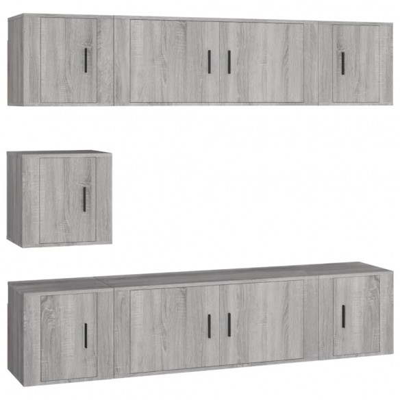 Ensemble de meubles TV 7 pcs Sonoma gris Bois d'ingénierie