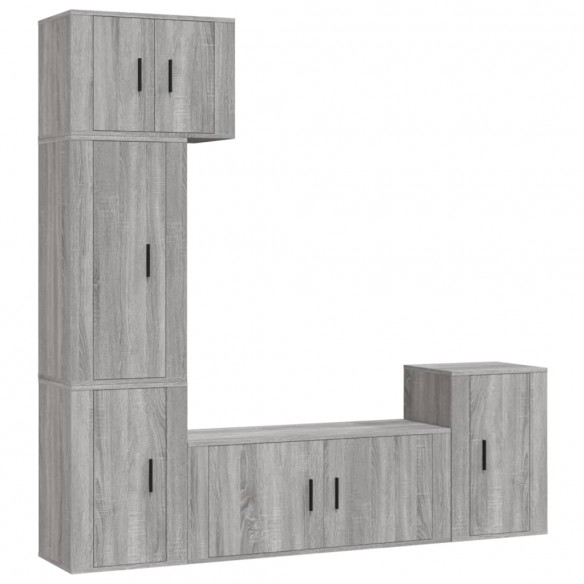 Ensemble de meubles TV 5 pcs Sonoma gris Bois d'ingénierie