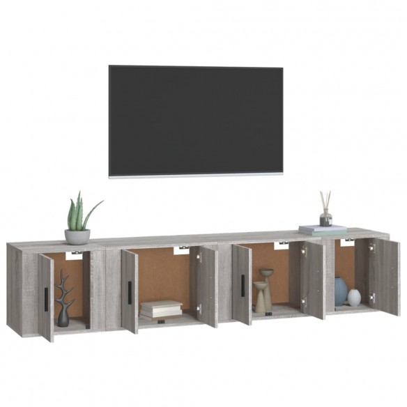 Ensemble de meubles TV 4 pcs Sonoma gris Bois d'ingénierie