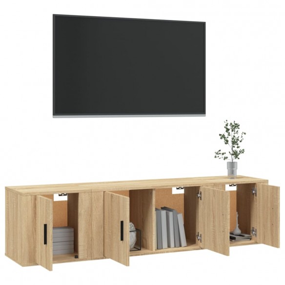 Ensemble de meubles TV 3 pcs Chêne sonoma Bois d'ingénierie