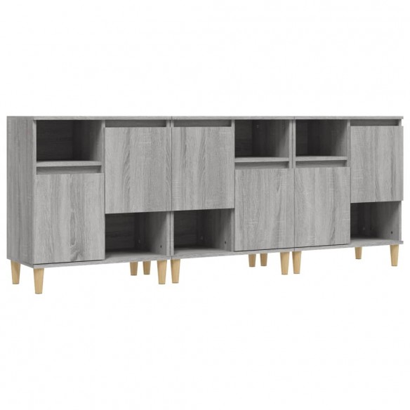 Buffets 3 pcs sonoma gris 60x35x70 cm bois d'ingénierie