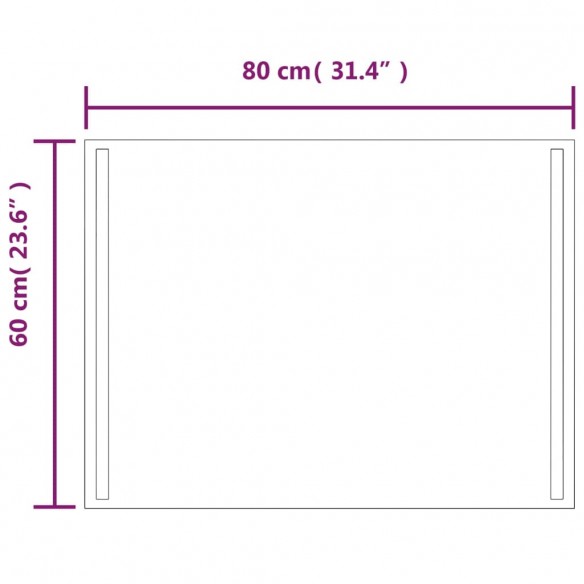 Miroir de salle de bain à LED 60x80 cm