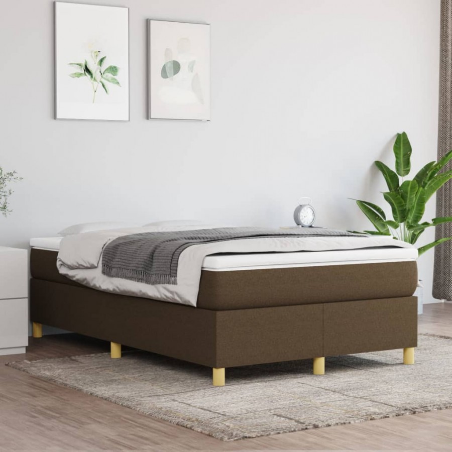 Cadre de lit avec matelas Marron foncé 120x200 cm