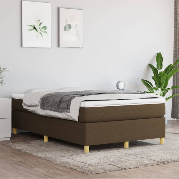 Cadre de lit avec matelas Marron foncé 120x200 cm