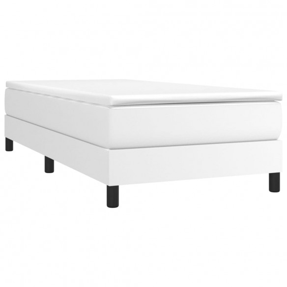 Cadre de lit avec matelas Blanc 100x200cm Similicuir