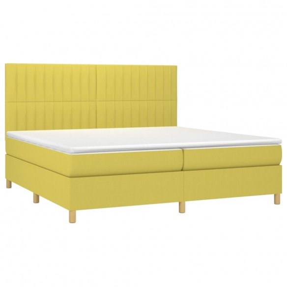 Cadre de lit avec matelas Vert 200x200 cm Tissu