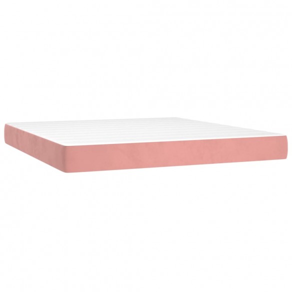 Cadre de lit avec matelas Rose 200x200 cm Velours