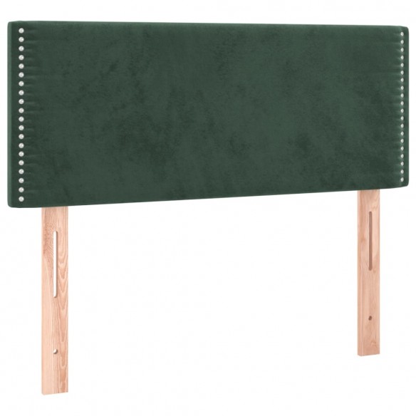 Cadre de lit avec matelas Vert foncé 100x200 cm