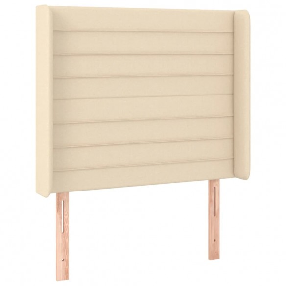 Cadre de lit matelas et LED Crème 90x190 cm Tissu