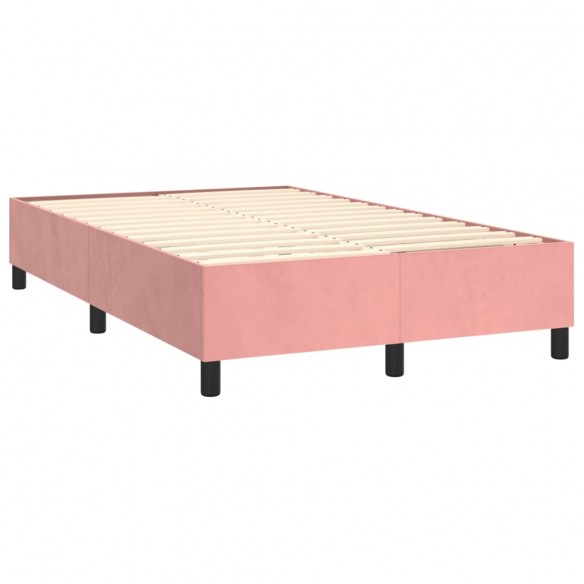 Cadre de lit avec matelas LED Rose 120x200cm Velours