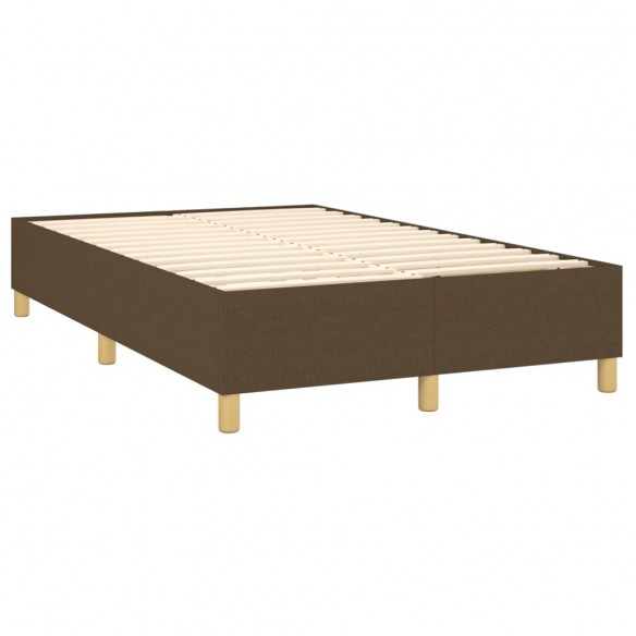 Cadre de lit matelas et LED Marron foncé 120x200 cm