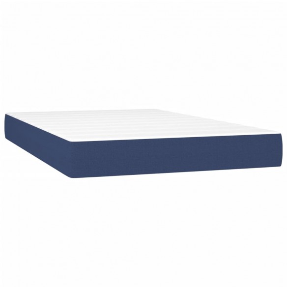 Cadre de lit avec matelas LED Bleu 120x200 cm Tissu