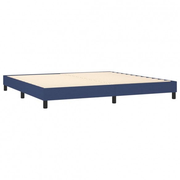 Cadre de lit et matelas et LED Bleu 200x200 cm Tissu