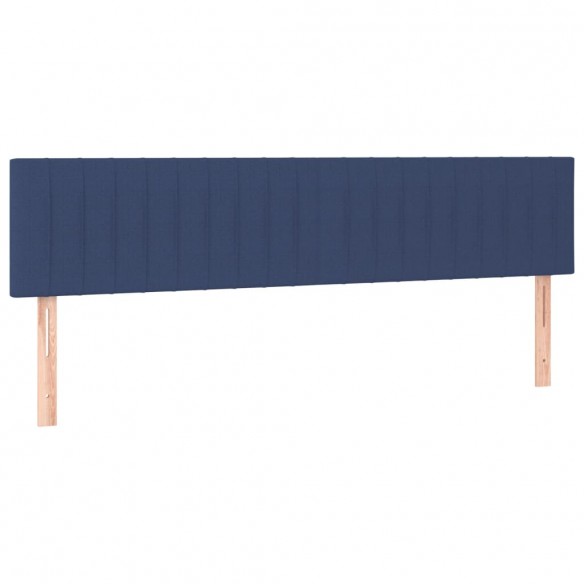 Cadre de lit et matelas et LED Bleu 200x200 cm Tissu